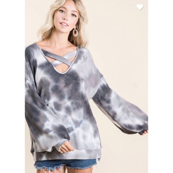 🆕Tie dye front criss cross top - Picture 5 of 5